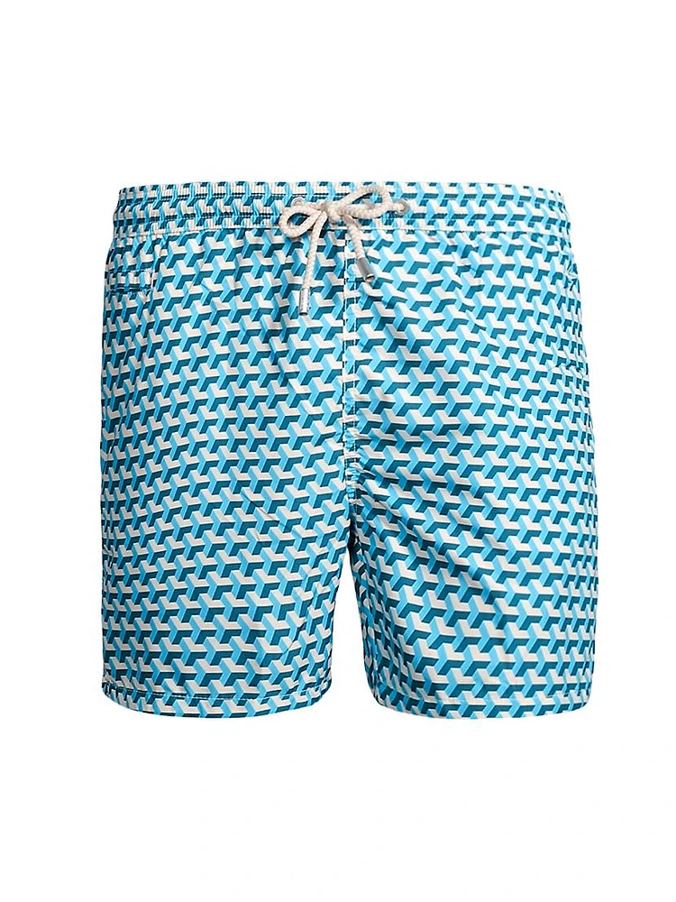 Ultralight Printed 70s Swim Shorts