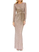 Embellished Knotted Column Gown