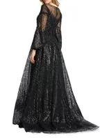 Beaded Fit-&-Flare Gown