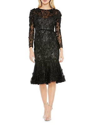 Embellished Floral Cocktail Dress