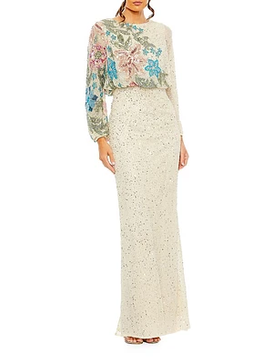 Floral Emellished Gown