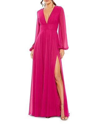 Plunging V-Neck Gown