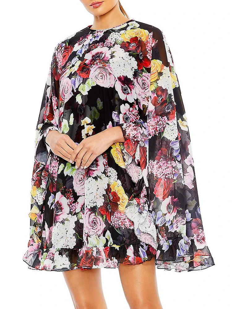 Ieena Floral Ruffle-Embellished Minidress