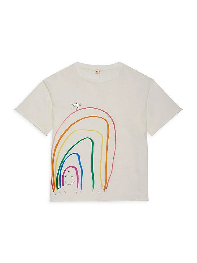 Little Girl's & Girl's Natural Rainbow Cotton T-Shirt