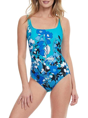 Floral Art One-Piece Swimsuit