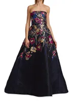 Strapless A-Line Gown