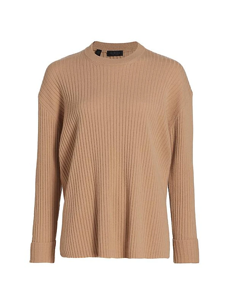 COLLECTION Ribbed-Knit Crewneck Sweater