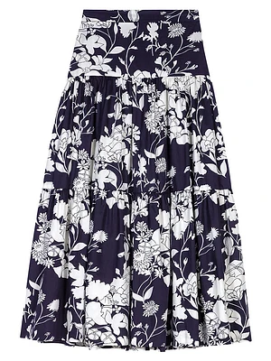 Floral Print Midi Skirt