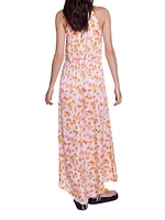 Floral Satin-Effect Maxi Dress