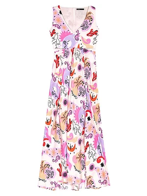 Cutaway Silk Maxi Dress