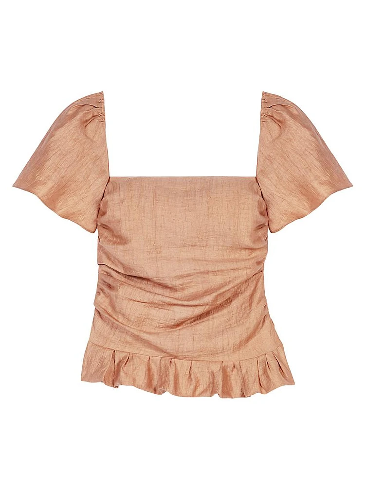 Ruffled Linen Top