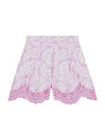 Patterned Linen Shorts