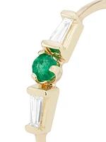 14K Yellow Gold, Emerald & Diamond Ring