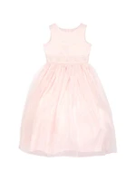 Little Girl's & Elizabeth Beaded Fit-&-Flare Dress