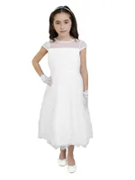 Little Girl's & Viola Point D'Esprit Mesh Dress