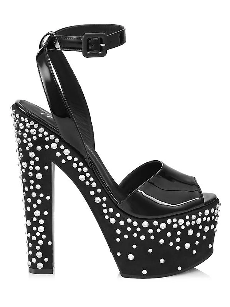 Saintrò Embellished Leather Platform Sandals