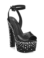 Saintrò Embellished Leather Platform Sandals