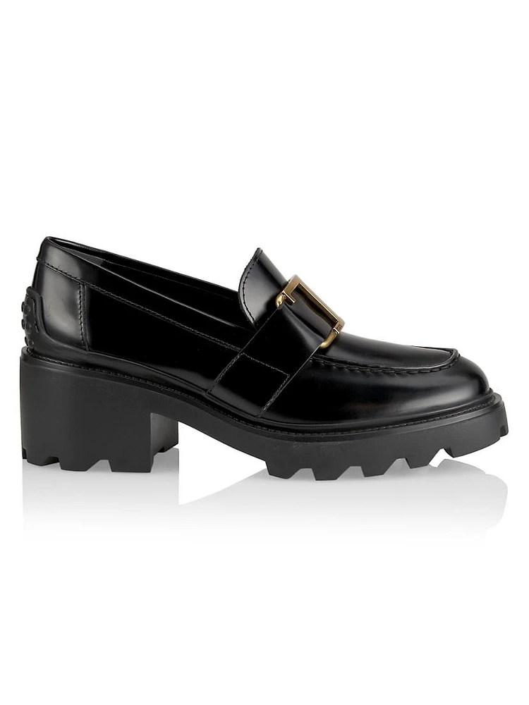 Gomma Carro Leather Lug-Sole Loafers