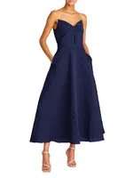 Ellie Crinkle Calf-Length A-Line Midi-Dress