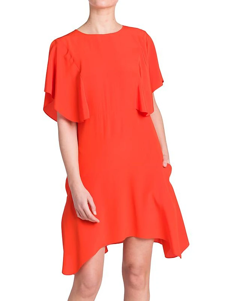 Silk Crepe De Chine Shift Dress