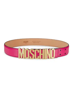 Logo Buckle Leather Belt