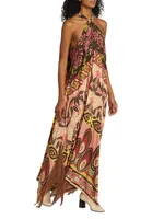 Tina Sleeveless Asymmetrical Maxi Dress