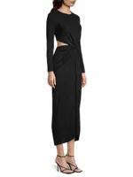 Odelia Twisted Cut-Out Ribbed Maxi Dress