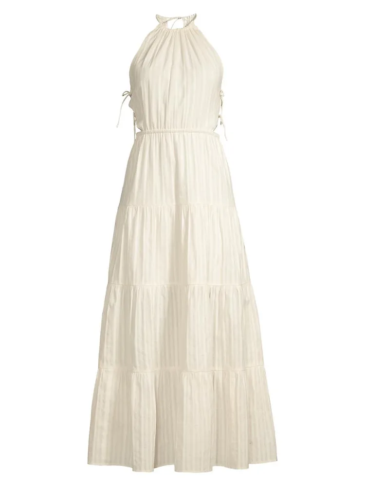 Kendall Tiered Halter Cotton Maxi Dress