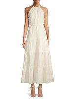 Kendall Tiered Halter Cotton Maxi Dress