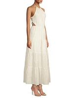 Kendall Tiered Halter Cotton Maxi Dress