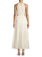 Kendall Tiered Halter Cotton Maxi Dress