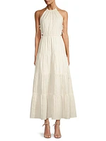 Kendall Tiered Halter Cotton Maxi Dress