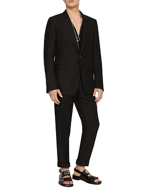 Single-Breasted Linen Suit