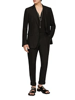 Single-Breasted Linen Suit