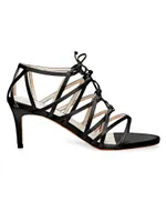 Cosmos 75MM Sustainable Silk Lace-Up Sandals