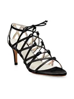 Cosmos 75MM Sustainable Silk Lace-Up Sandals