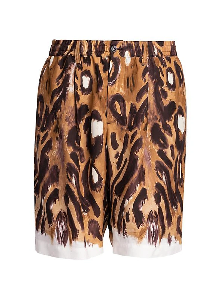 Leopard-Print Bermuda Shorts