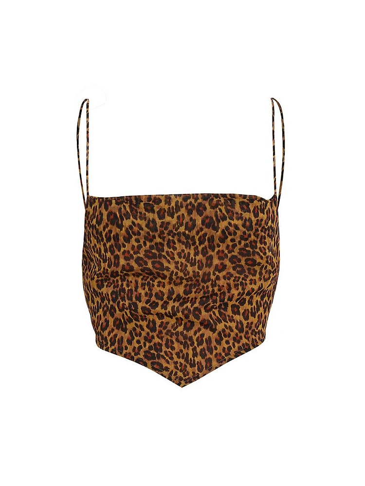 Leonie Leopard-Print Crop Top