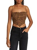 Leonie Leopard-Print Crop Top