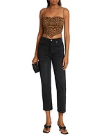 Leonie Leopard-Print Crop Top