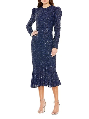 Metallic Trumpet Dress