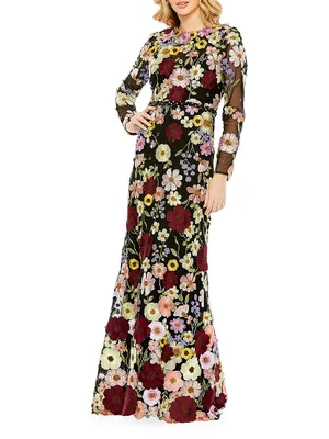 Floral Trumpet Gown