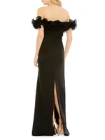 Off-The-Shoulder Ruffle Gown