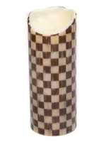 Courtly Check Flicker Faux Pillar Candle