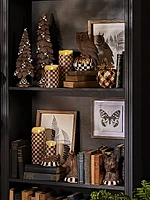 Courtly Check Flicker Faux Pillar Candle