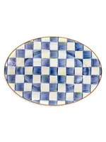 Royal Check Enamel Oval Platter