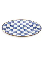 Royal Check Enamel Oval Platter