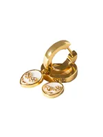 Brother 18K Gold-Plated, Glow Enamel & Cubic Zirconia Huggie Earrings