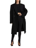 Hailey Bieber Double-Breasted Wool Coat