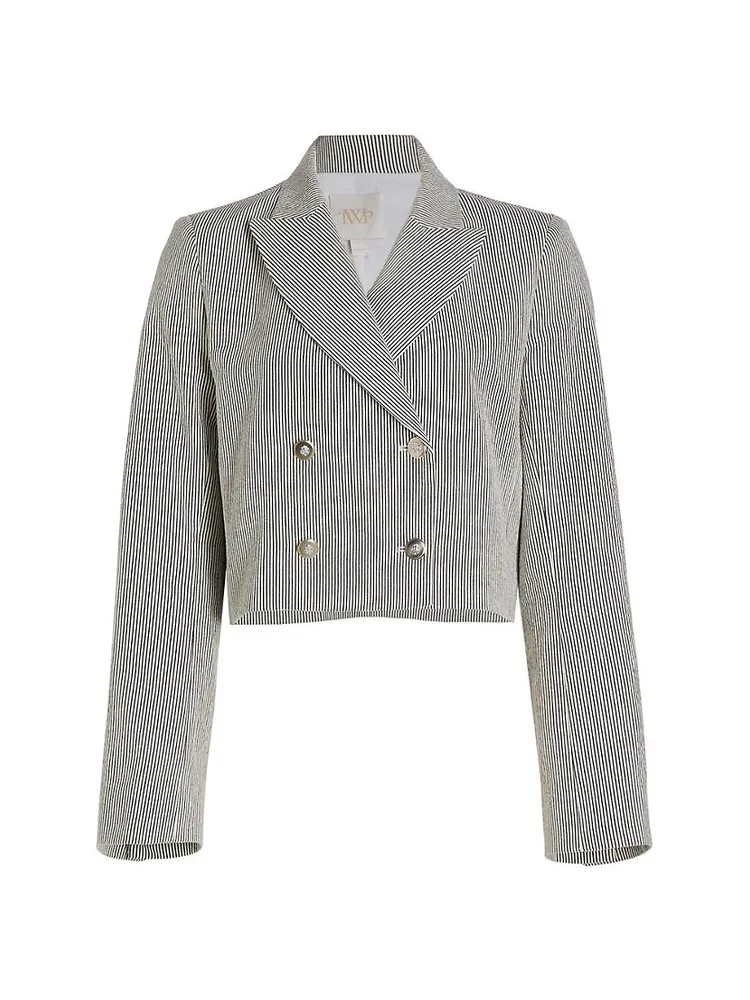 Perfect Waiter Wool Cropped Double-Breasted Blazer